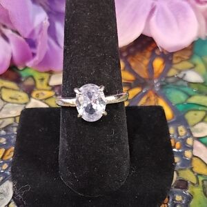 Solitaire Style Fashion Ring - Pale Pink Size 9 1/4